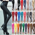 Thin Velvet PU Leather Elastic Stretch Pant