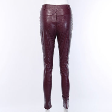 High Waist Pencil Faux Leather Pants