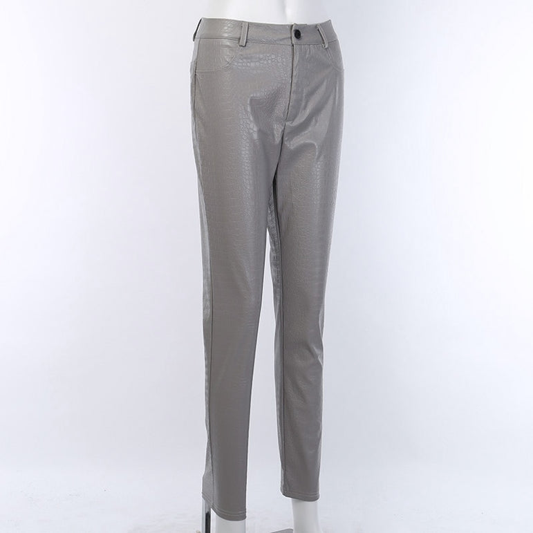 High Waist Pencil Faux Leather Pants