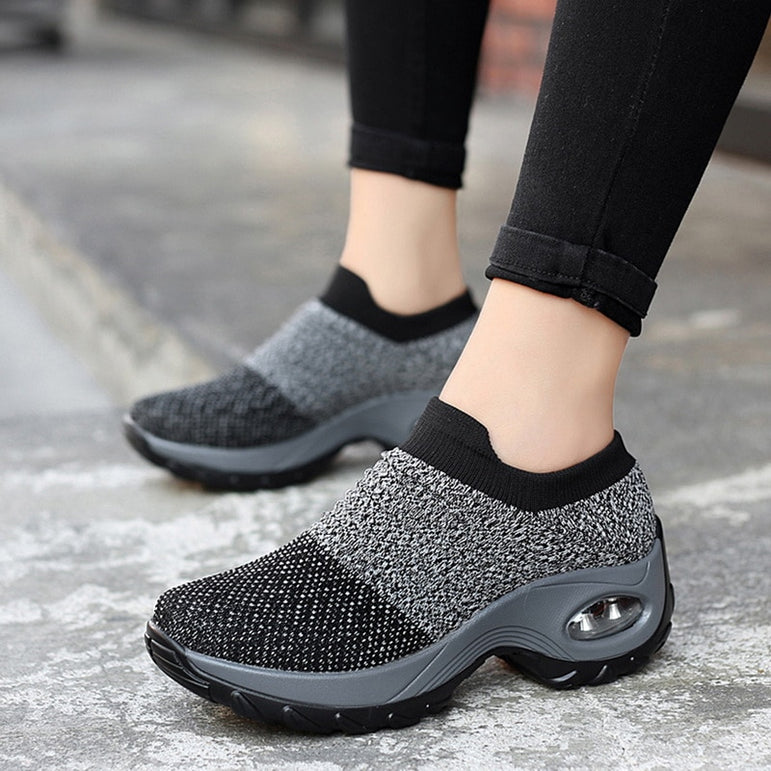 Breathable Mesh Casual Shoes Platform Sneakers