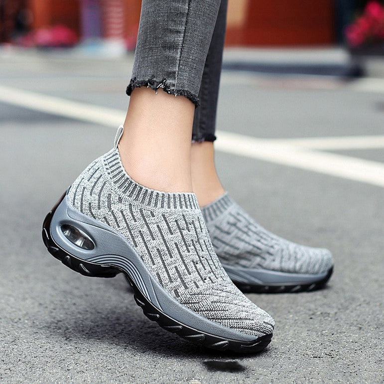 Breathable Mesh Casual Shoes Platform Sneakers