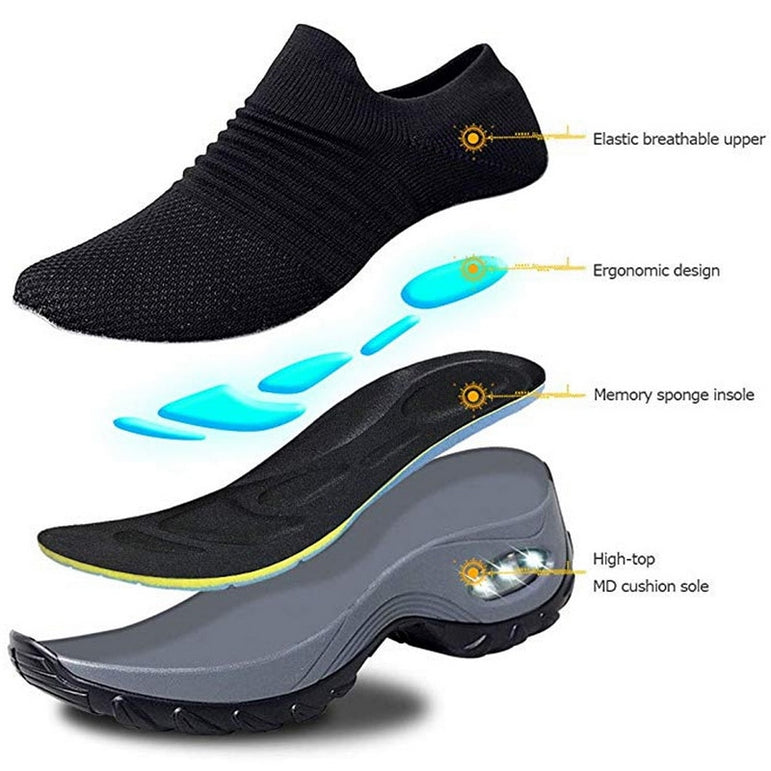 Breathable Mesh Casual Shoes Platform Sneakers