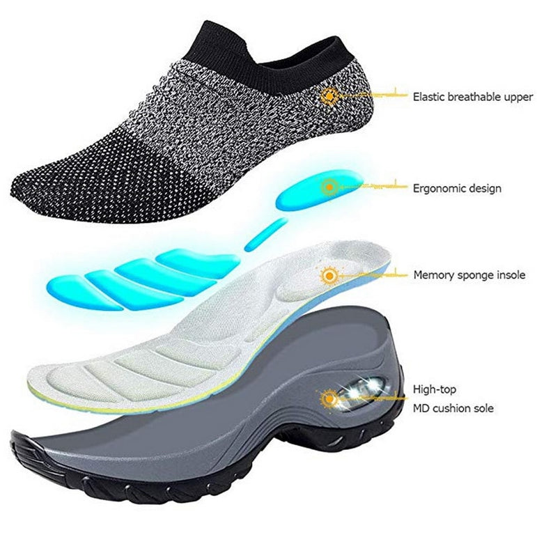 Breathable Mesh Casual Shoes Platform Sneakers