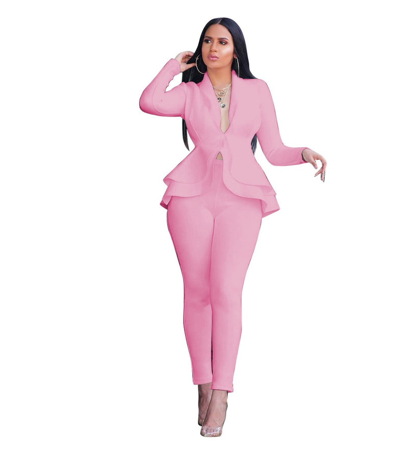 Women Winter Work Wear Full Sleeve Blazer Pants