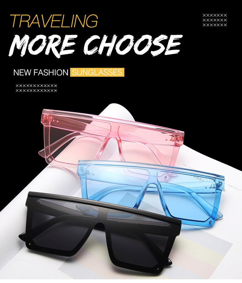 Flat Top Square Shades Gradient Sun Glasses