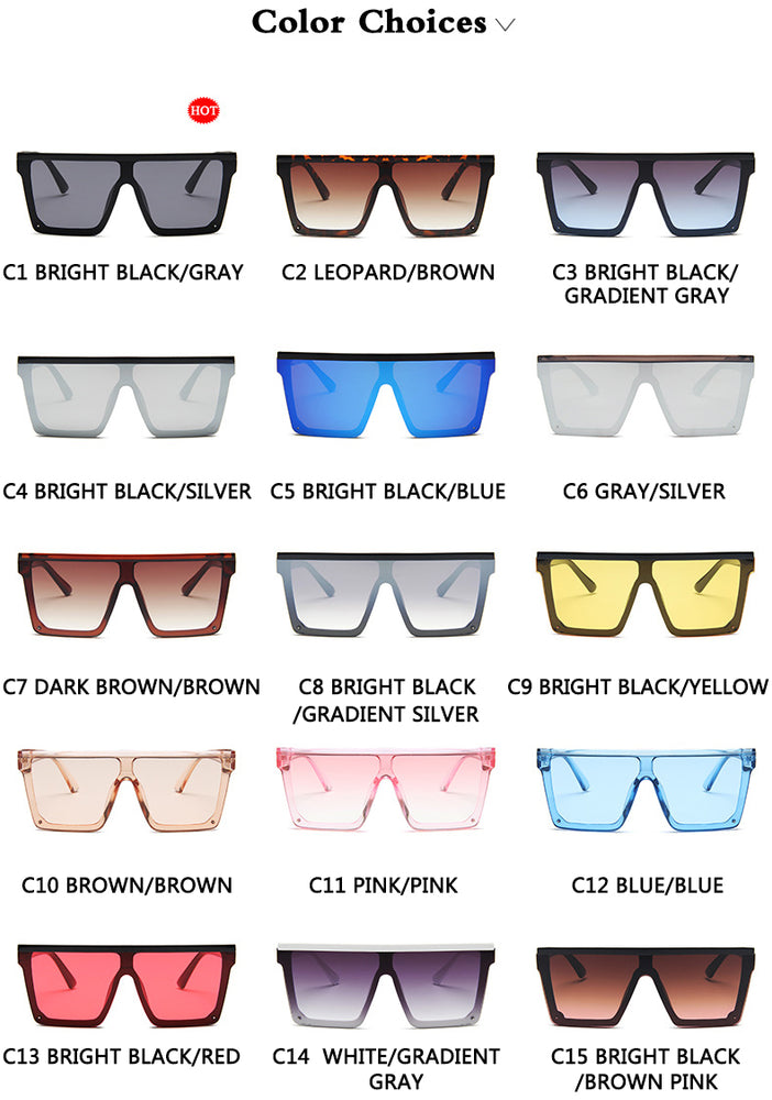 Flat Top Square Shades Gradient Sun Glasses