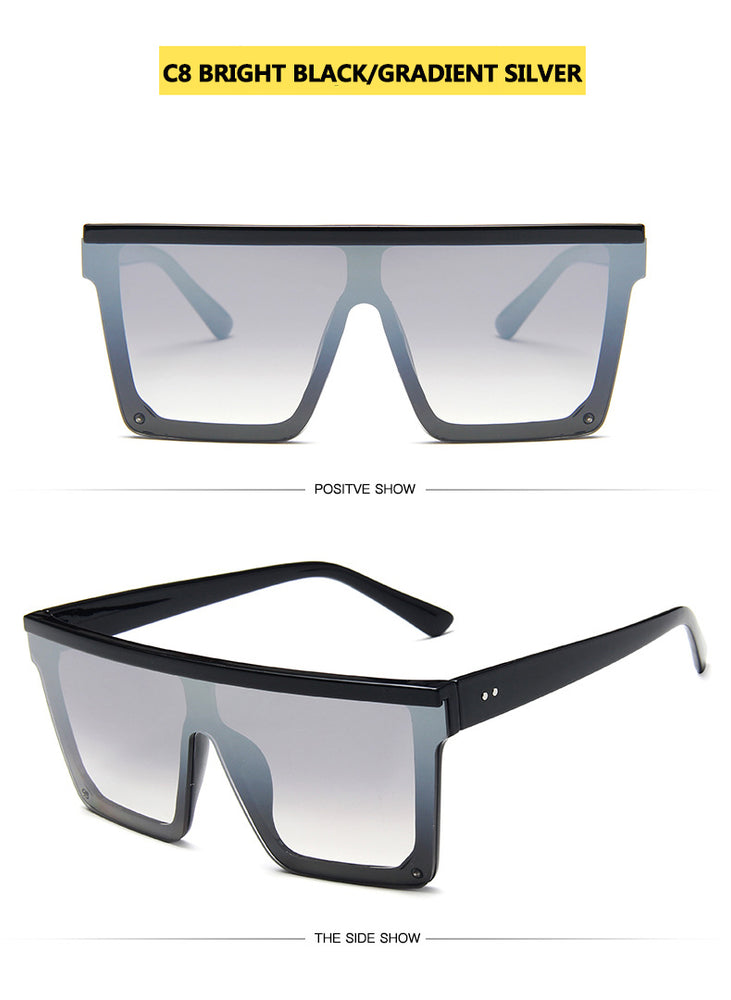 Flat Top Square Shades Gradient Sun Glasses