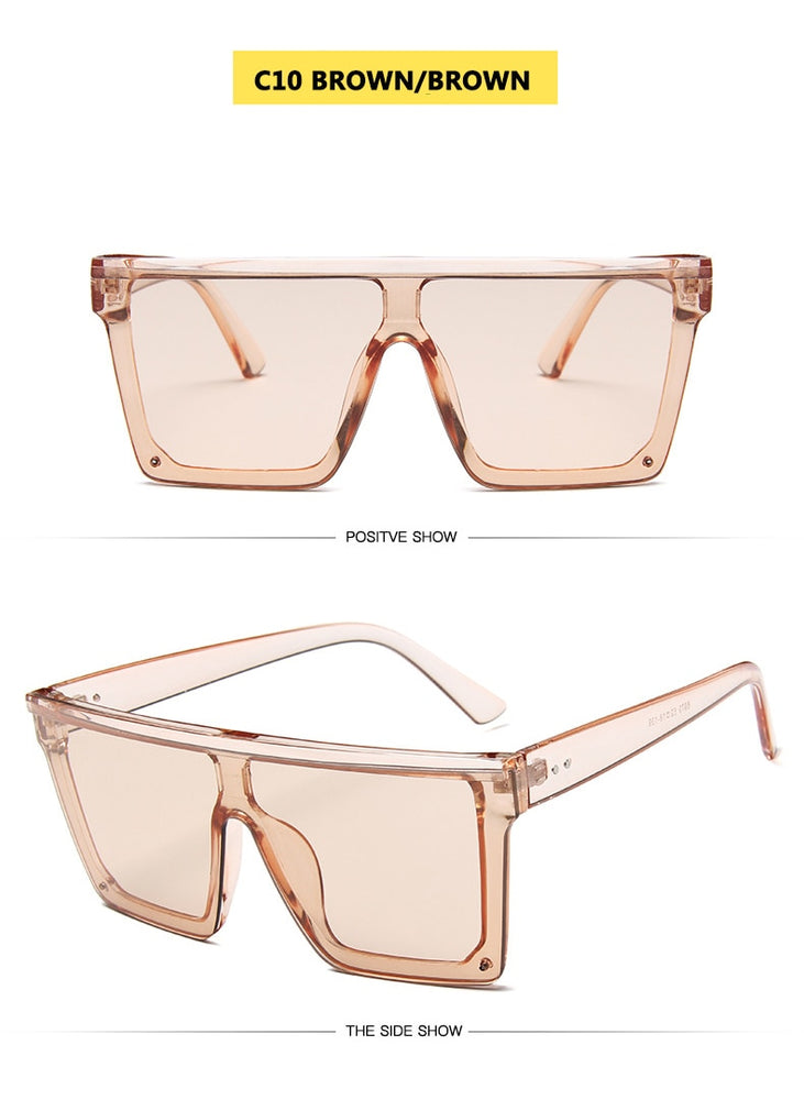 Flat Top Square Shades Gradient Sun Glasses