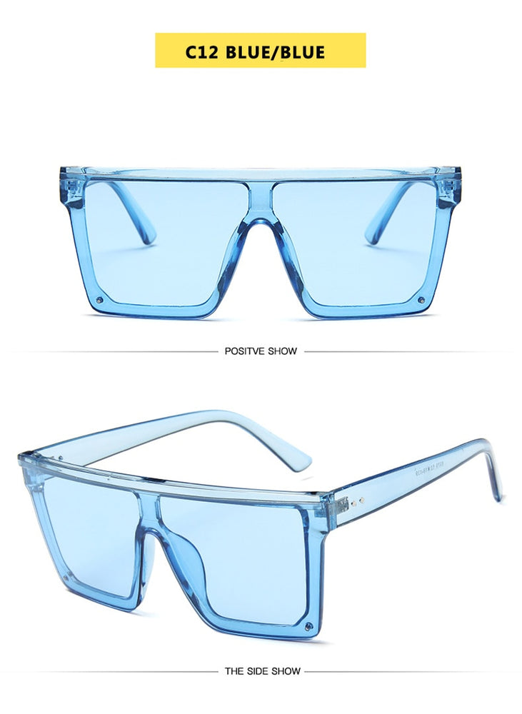 Flat Top Square Shades Gradient Sun Glasses