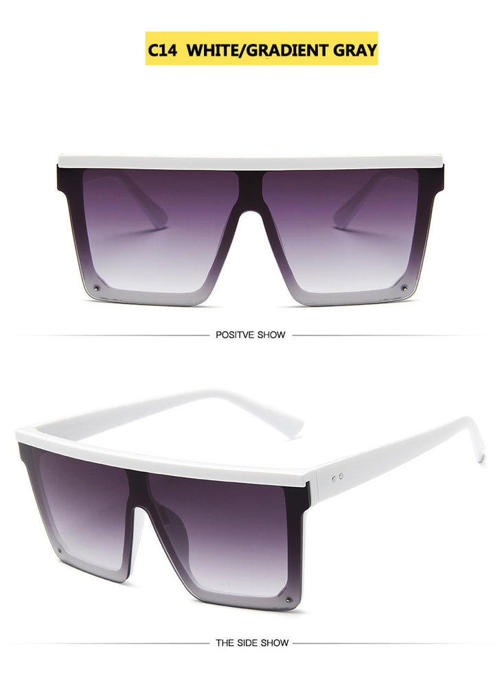 Flat Top Square Shades Gradient Sun Glasses