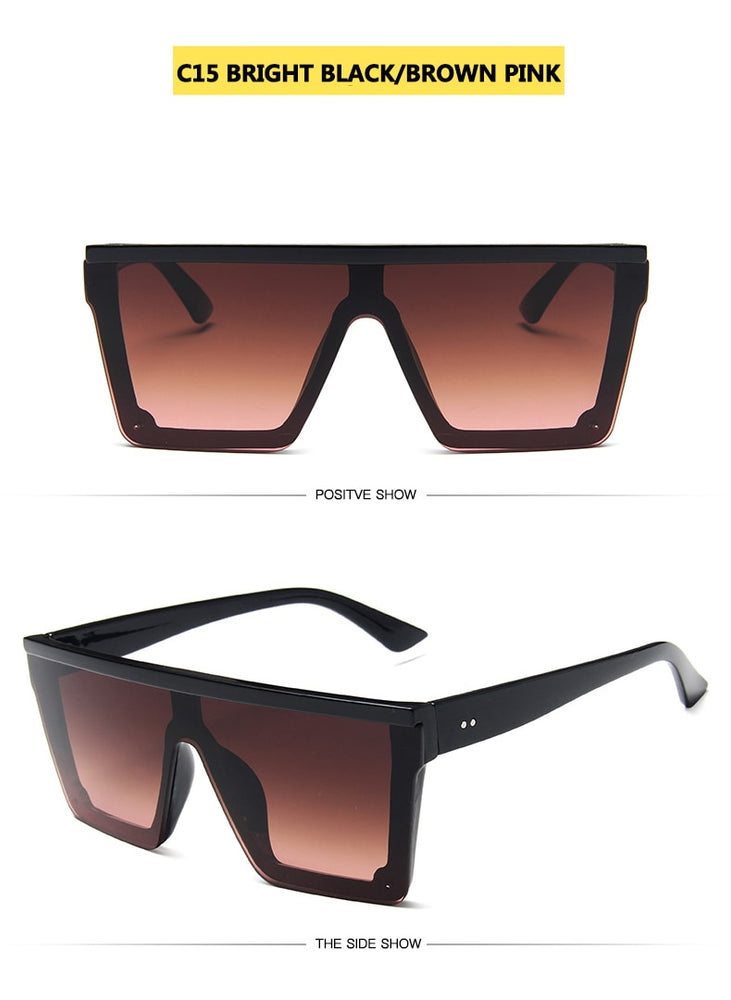 Flat Top Square Shades Gradient Sun Glasses