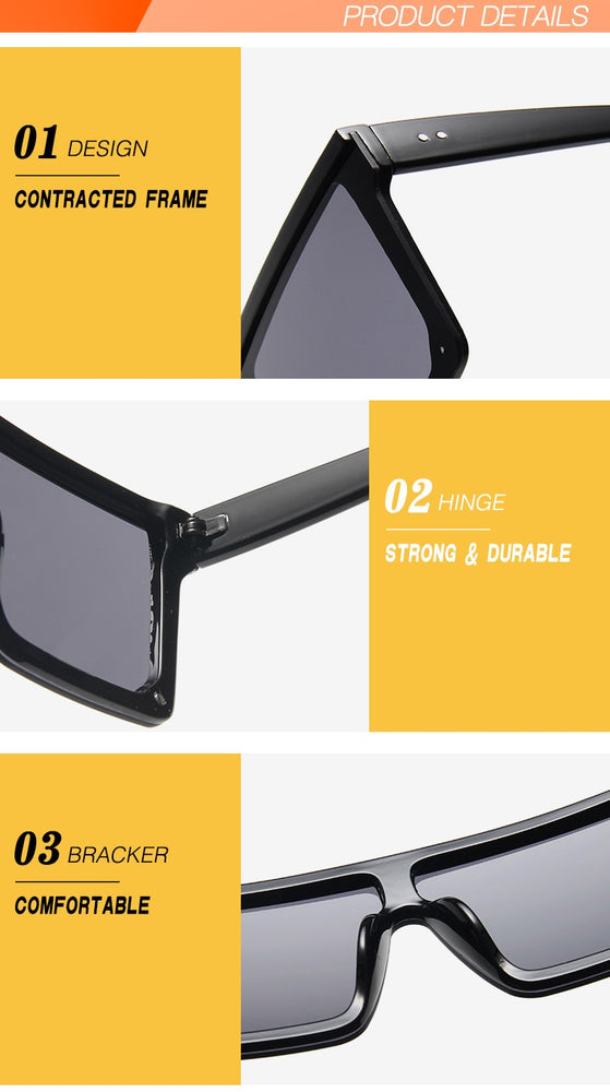 Flat Top Square Shades Gradient Sun Glasses