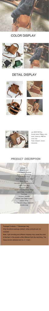 Fashion Scrub Women Bucket Vintage Bag