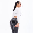 Leather Fleece Lined Push Up Pants