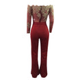 Elegant Rompers Embroidery Lace Sheer Mesh Jumpsuit