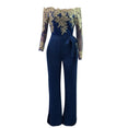 Elegant Rompers Embroidery Lace Sheer Mesh Jumpsuit