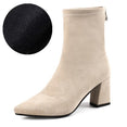 Ankle Elastic Sock Chunky High Heels Boots