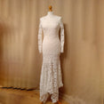 Vintage Party Sexy Mesh Hollow Lace Long Dress