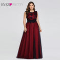 Plus Size Elegant Evening Burgundy Dress