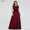 Plus Size Elegant Evening Burgundy Dress