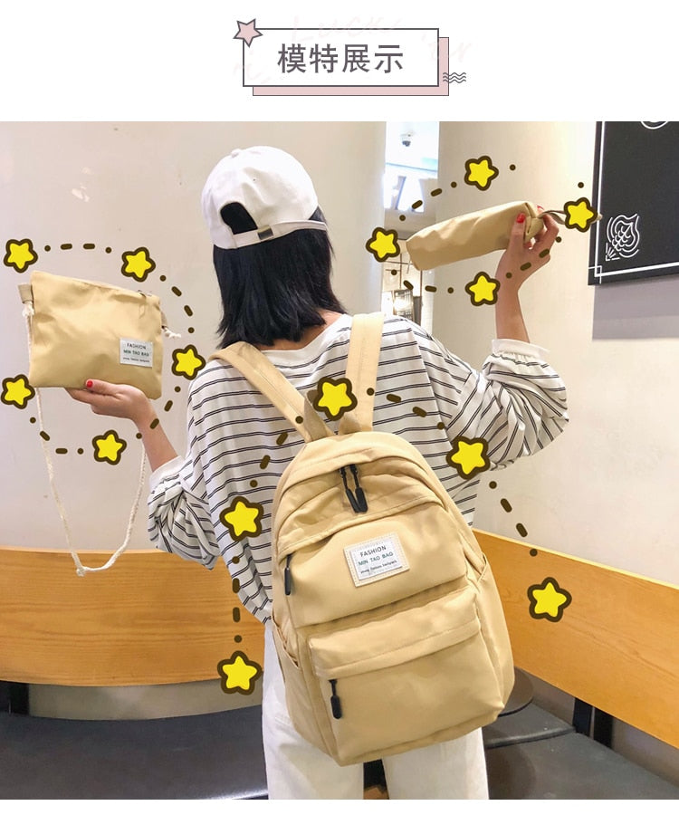 Fashion Women Backpack 3 Set Students shoulder Bags