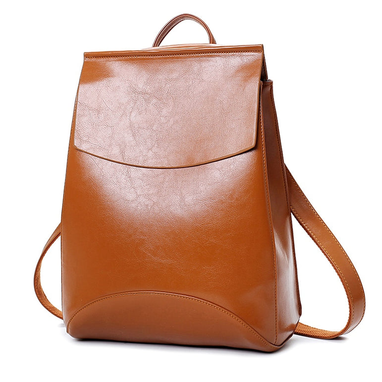 Women Youth Vintage Leather Backpacks