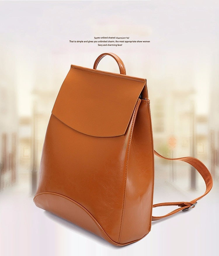 Women Youth Vintage Leather Backpacks