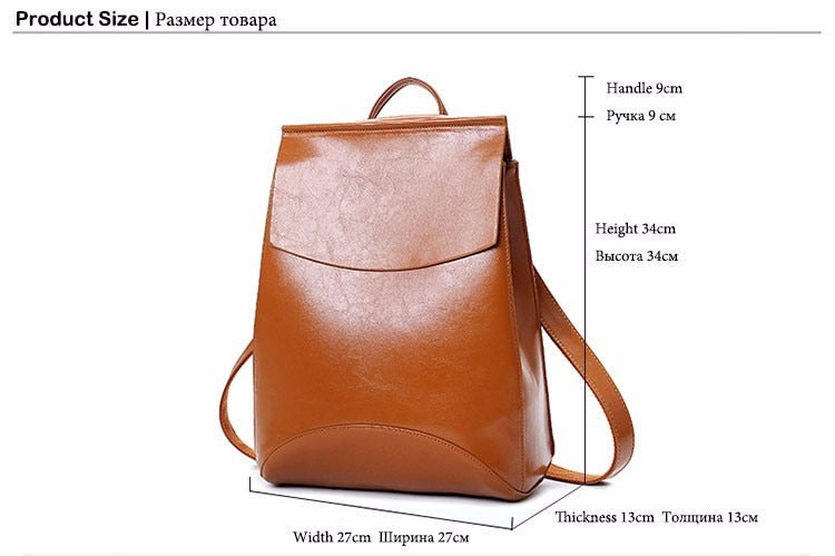 Women Youth Vintage Leather Backpacks