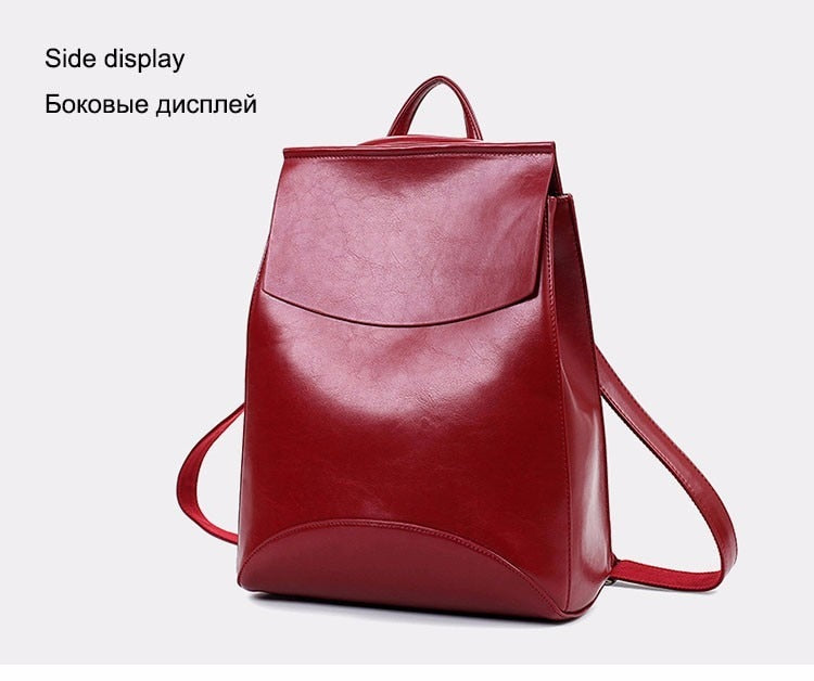 Women Youth Vintage Leather Backpacks