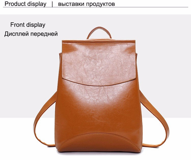 Women Youth Vintage Leather Backpacks