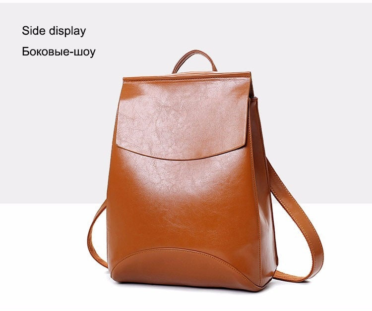 Women Youth Vintage Leather Backpacks