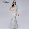 Elegant Women V-Neck Sparkle Mermaid Dresses