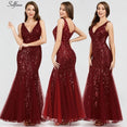 Elegant Women V-Neck Sparkle Mermaid Dresses