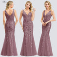 Elegant Women V-Neck Sparkle Mermaid Dresses