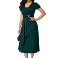 Elegant Women High Waist Plain Asymmetric Dress