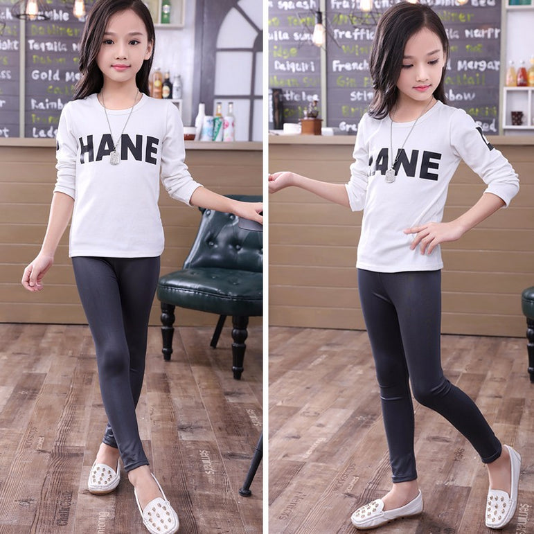 Leather High Quality Slim Children Leggings