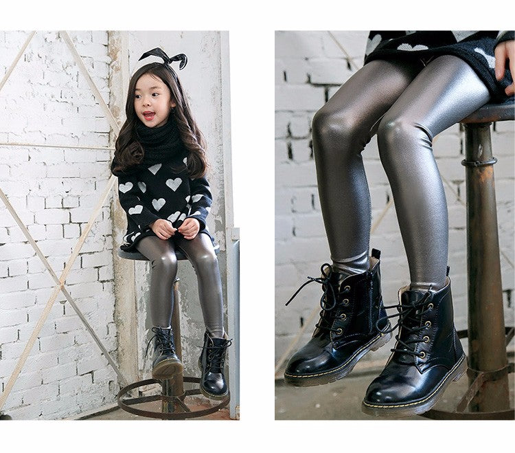 Leather High Quality Slim Children Leggings