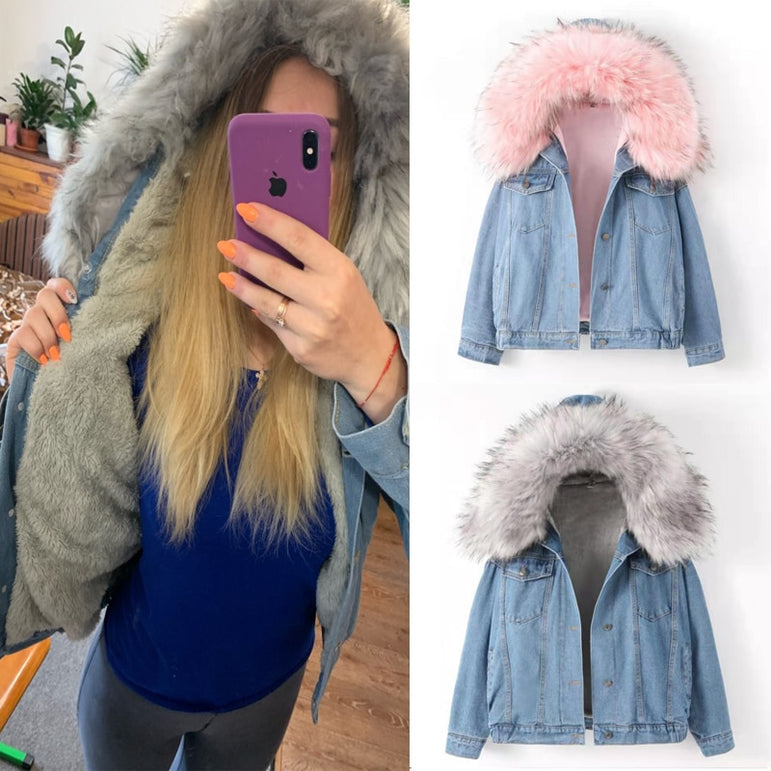 Velvet Thick Denim Jacket