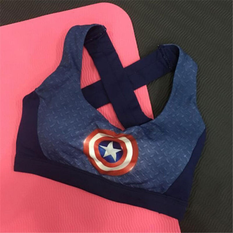 Captain America Superman Batman Fitness Sports Bra