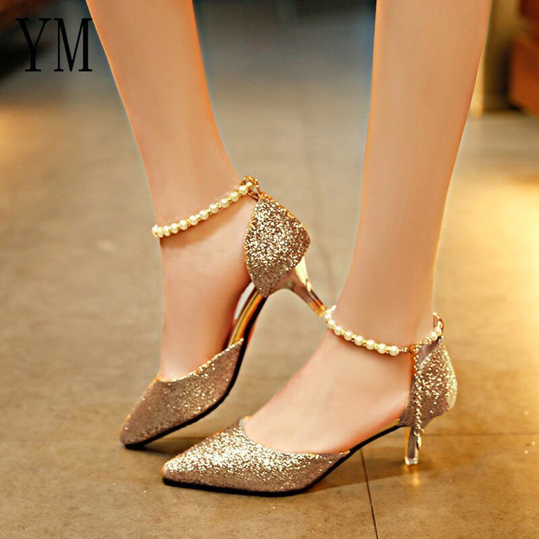 Pearl High heels shoes Female Sandals