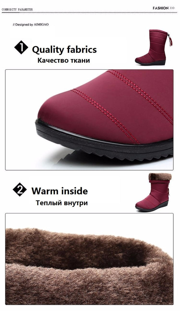 Female Down Winter Waterproof Warm Ankle Boots