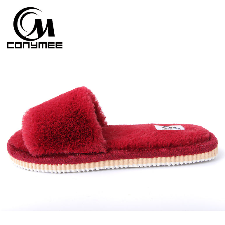 Winter Women Indoor Warm Fluffy Slippers