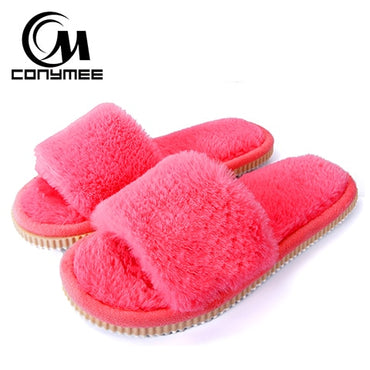 Winter Women Indoor Warm Fluffy Slippers