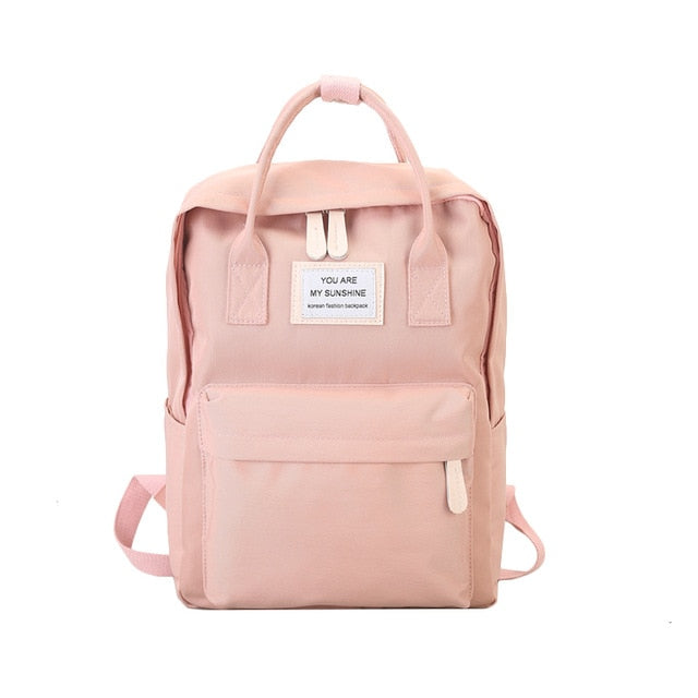 Women Canvas Backpacks Candy Color Waterproof Bags