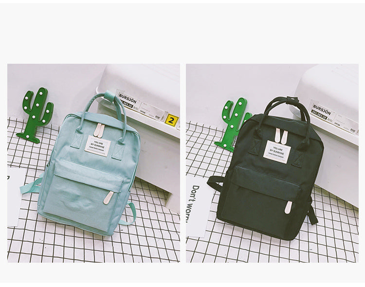 Women Canvas Backpacks Candy Color Waterproof Bags