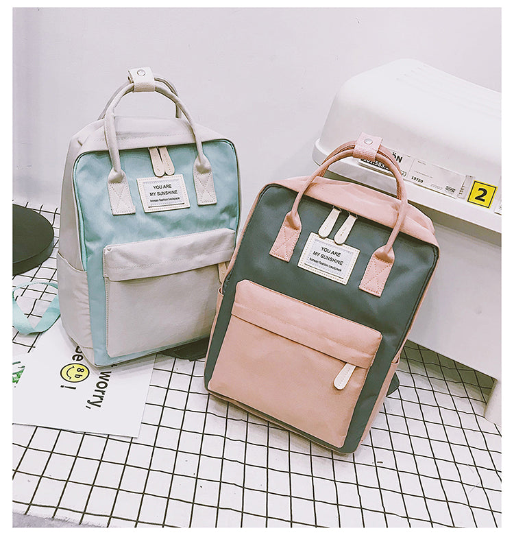 Women Canvas Backpacks Candy Color Waterproof Bags