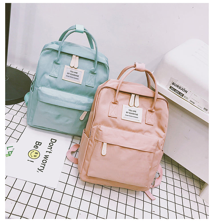 Women Canvas Backpacks Candy Color Waterproof Bags