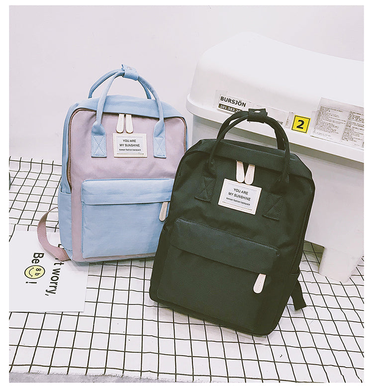 Women Canvas Backpacks Candy Color Waterproof Bags