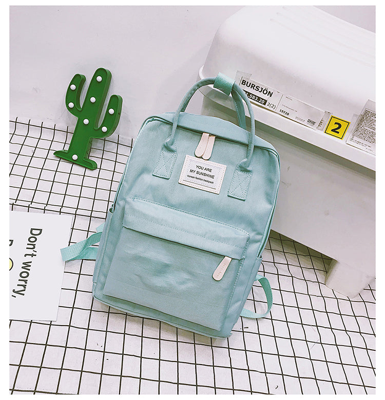 Women Canvas Backpacks Candy Color Waterproof Bags