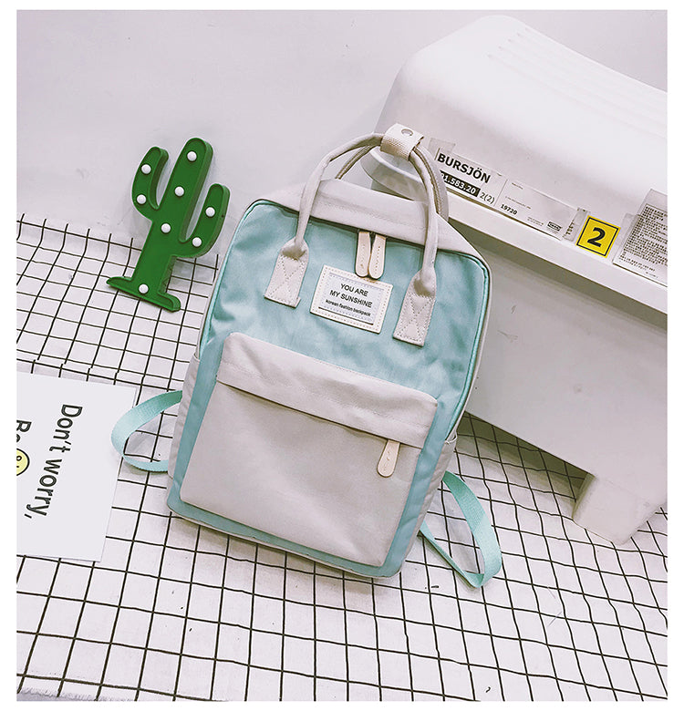 Women Canvas Backpacks Candy Color Waterproof Bags